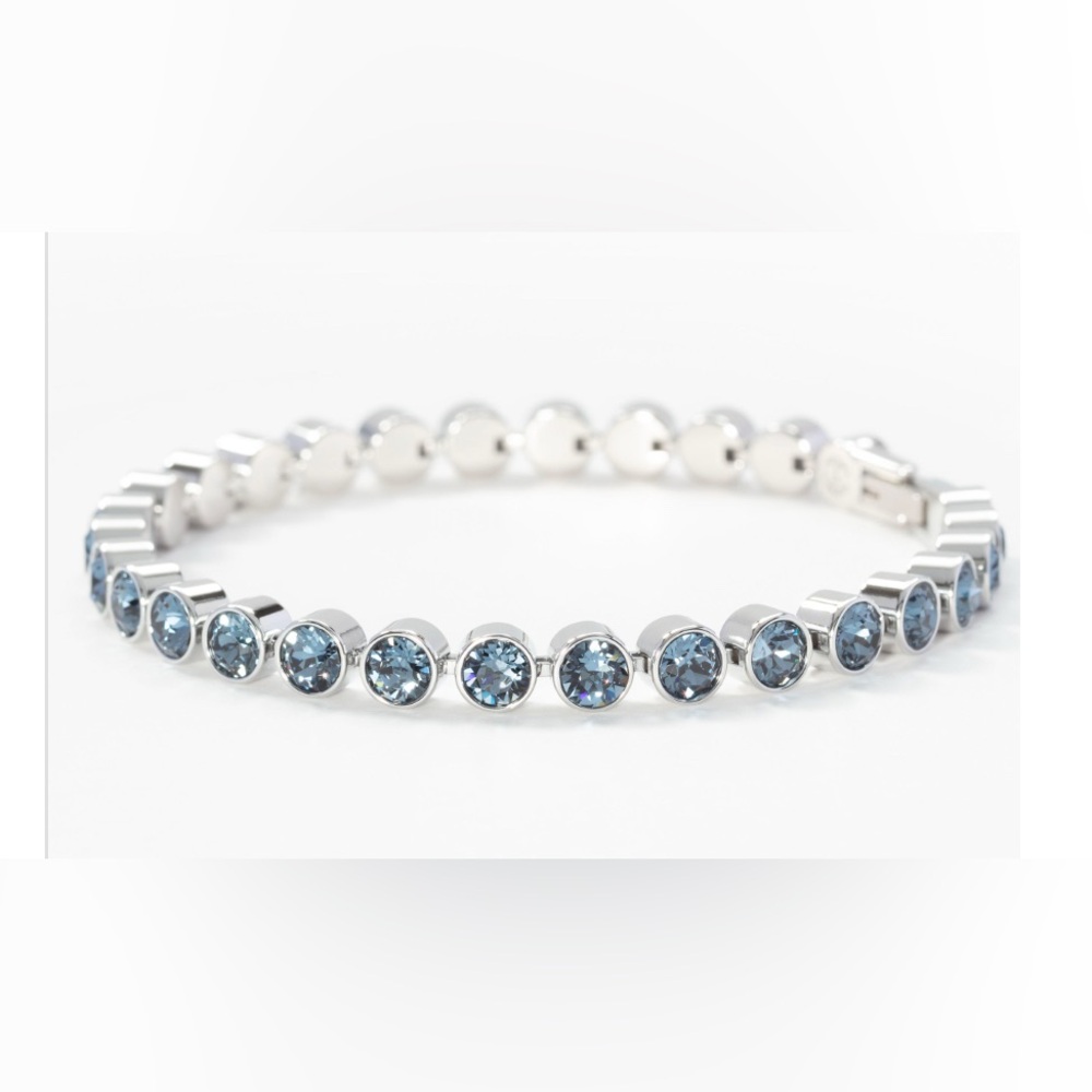 Touchstone Crystal by Swarovski mini ice bracelet in denim blue & rhodium BNIB